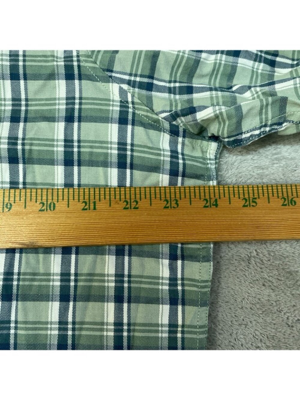 NWT Lands' End Mens L Green Plaid Button-Down Shirt - Picture 3 of 9